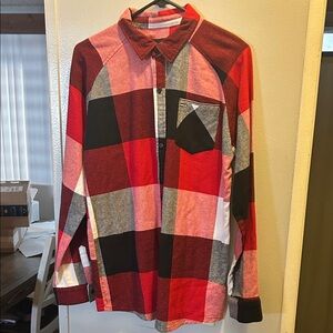 Hurley Plaid Shirt - Red, Black, Gray